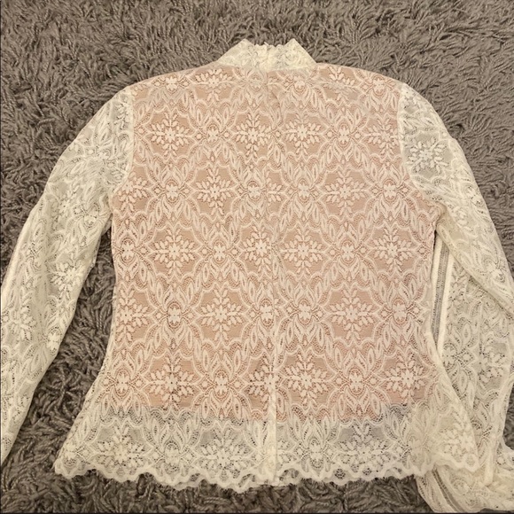 🔵 Wilfred White Lace Long Sleeve Top - Picture 4 of 4